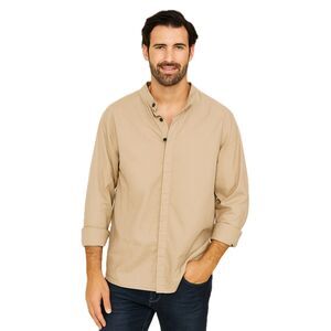 NEW Mens Tan Cotton Shirt